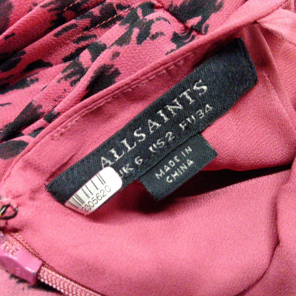 ALLSAINTS Hali Roar Mini Dress Size 2 - Picture 5 of 5